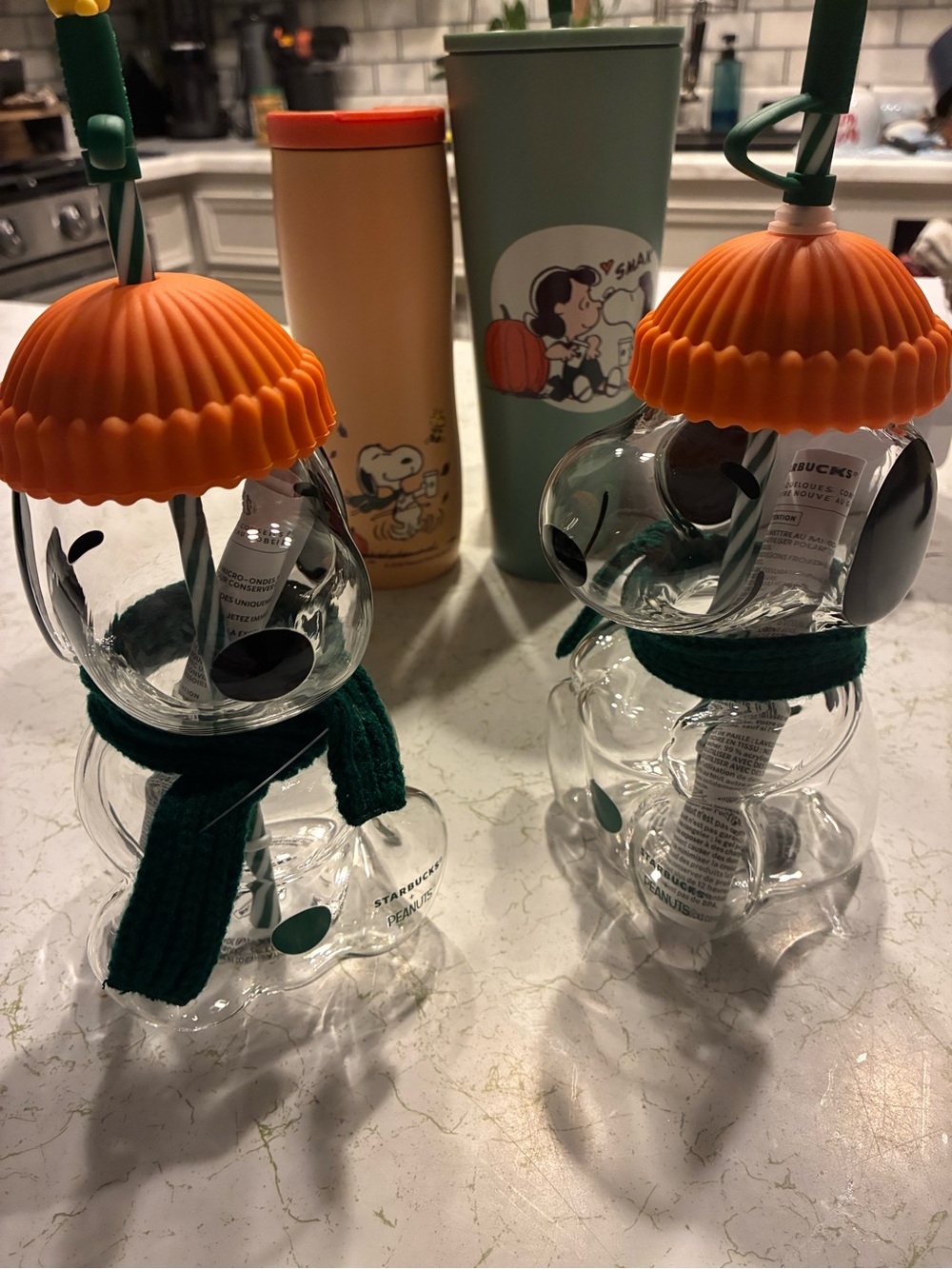 Starbucks Snoopy glass cup